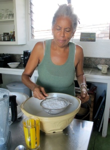 Making fresh coconut milk